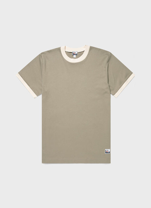 Mens Nigel Cabourn Carbon Brushed Tshirt In Earth Ncmtsh0184 Gnhu