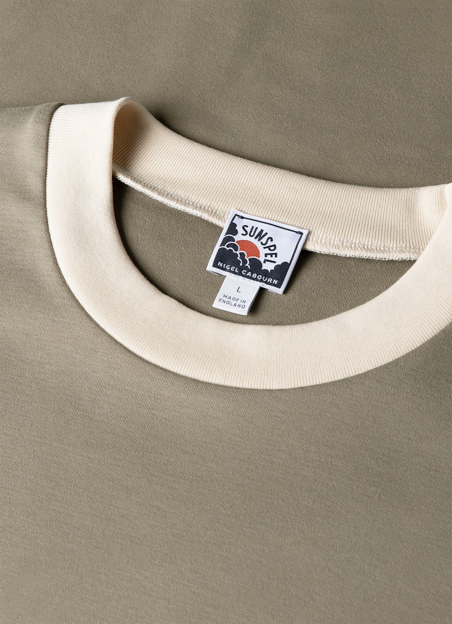 Mens Nigel Cabourn Carbon Brushed Tshirt In Earth Ncmtsh0184 Gnhu