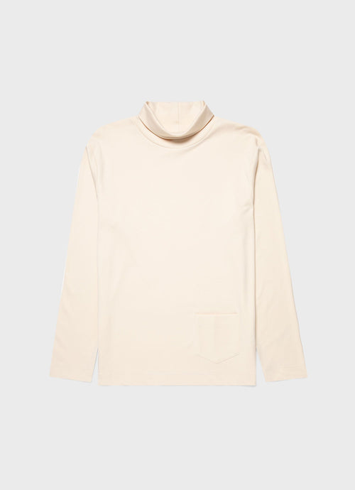 Mens Nigel Cabourn Carbon Brushed Roll Neck In Undyed Ncmtsh0185 Nuab