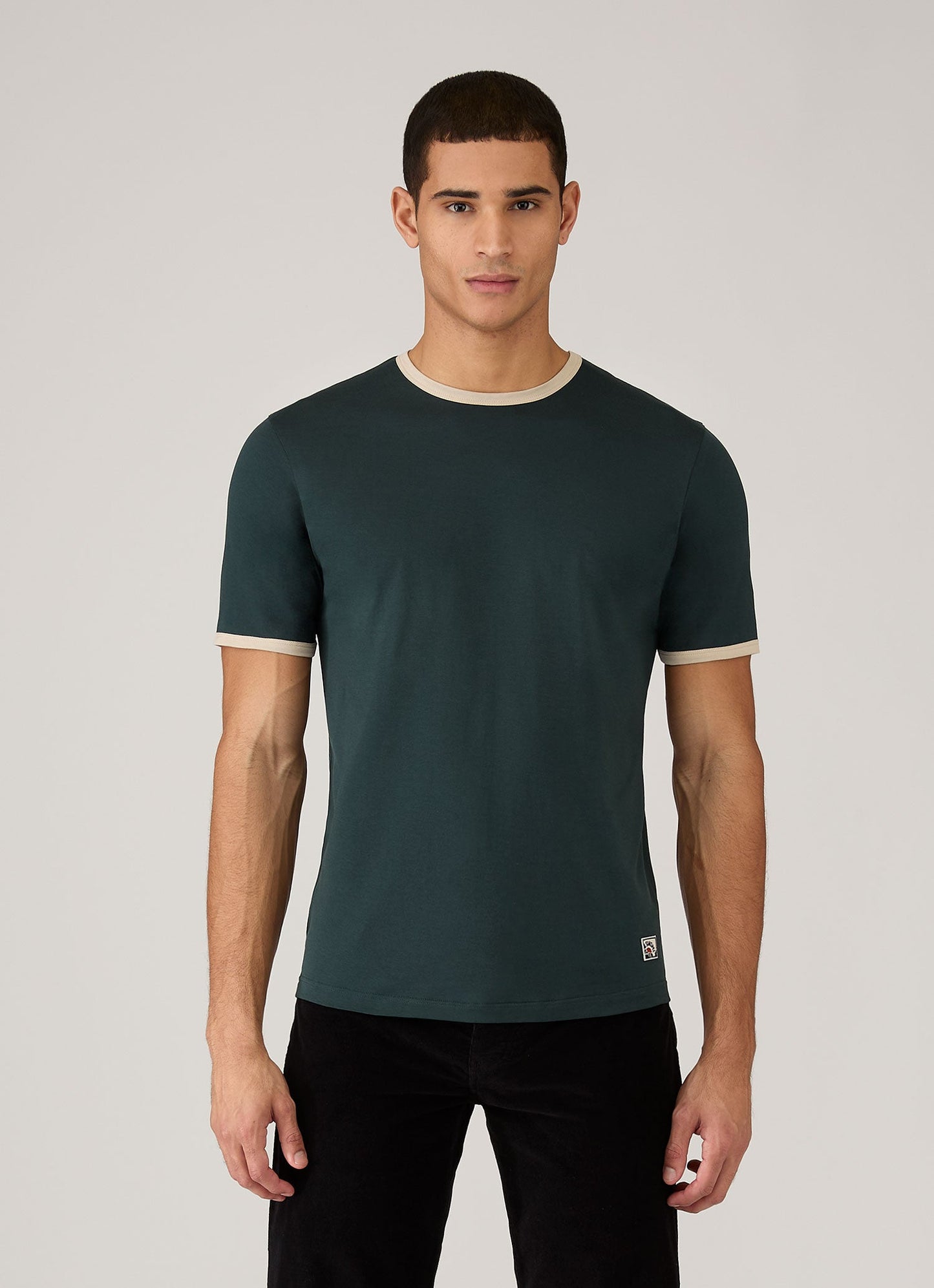 Men's Sunspel x Paul Weller Ringer T-shirt in Forest