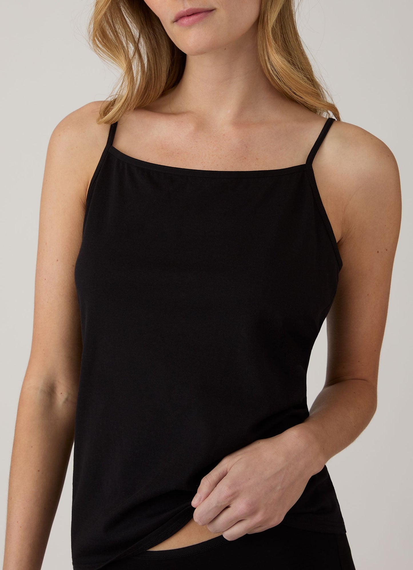 Womens Long Staple Cotton Cami Top Wcam4003 Bkaa