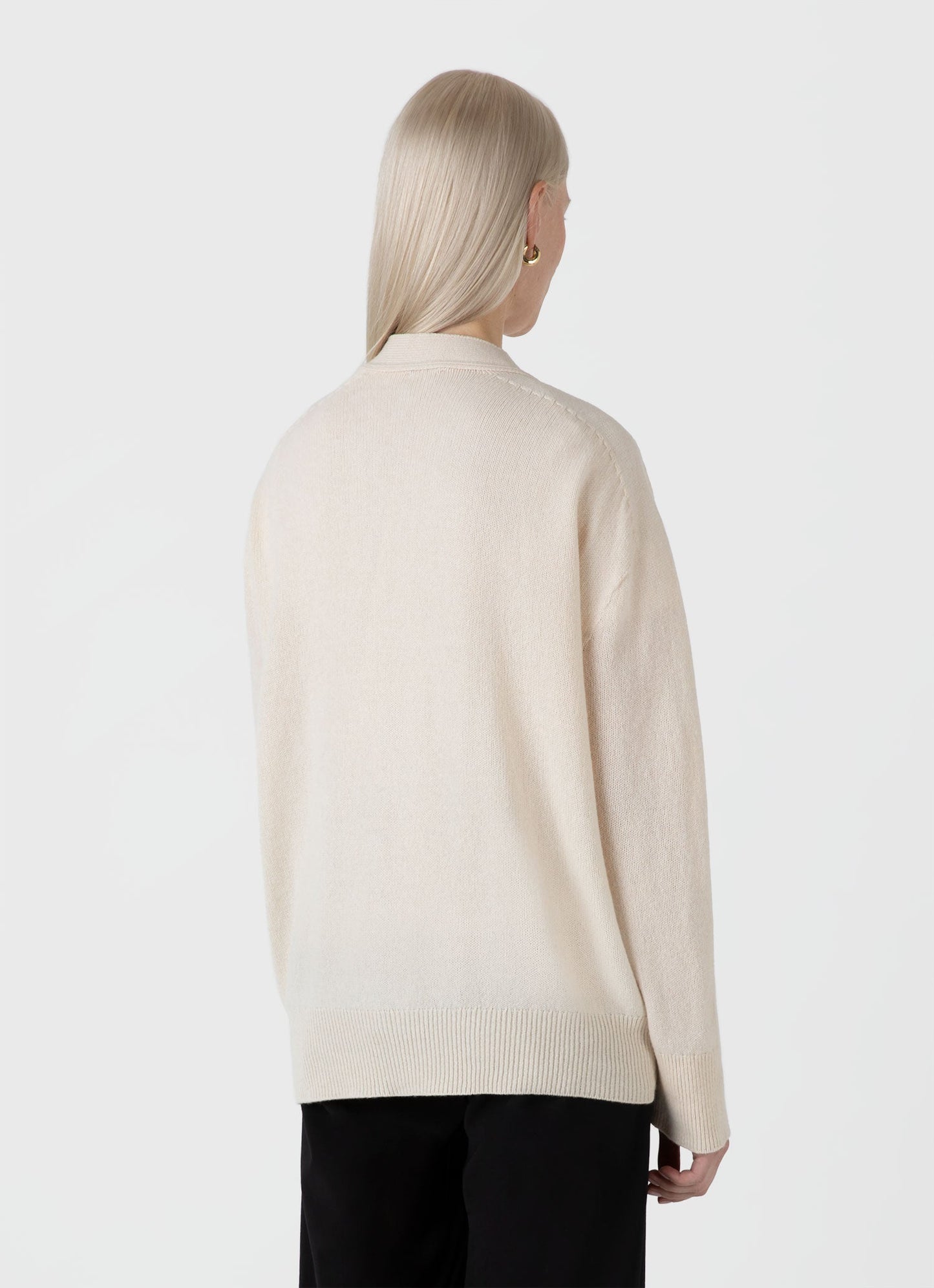 Womens Lambswool Cardigan In Ecru Wcar8183 Whcr