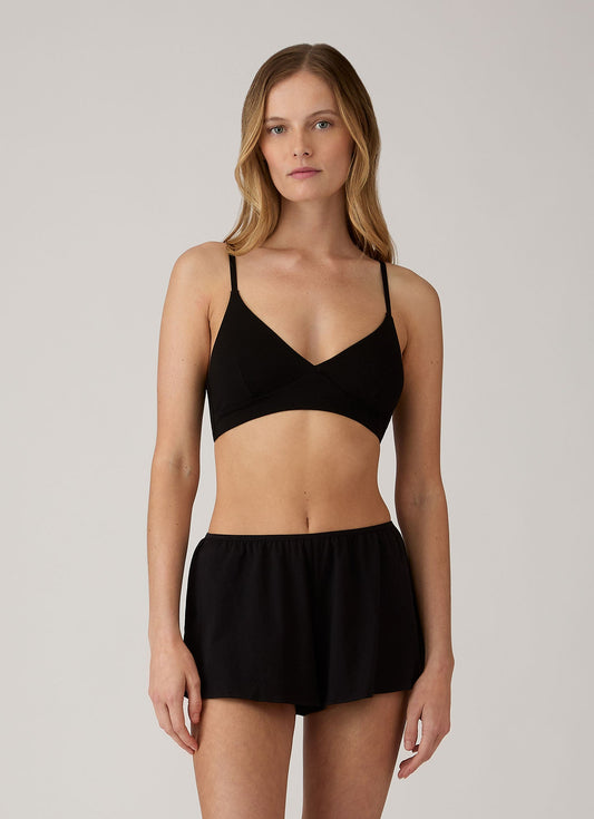 Womens Long Staple Cotton French Knicker Black Wfrk4506