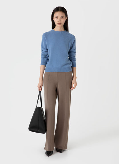 Womens Lambswool Crew Neck Jumper In Cornflower Wjum8073 Buva