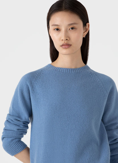 Womens Lambswool Crew Neck Jumper In Cornflower Wjum8073 Buva