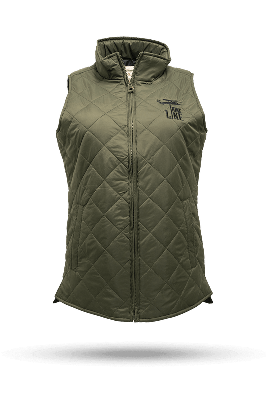 Women's Diamond Quilted Vest with Dropline Logo