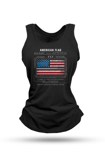 Women's Racerback Tank - American Flag Schematic