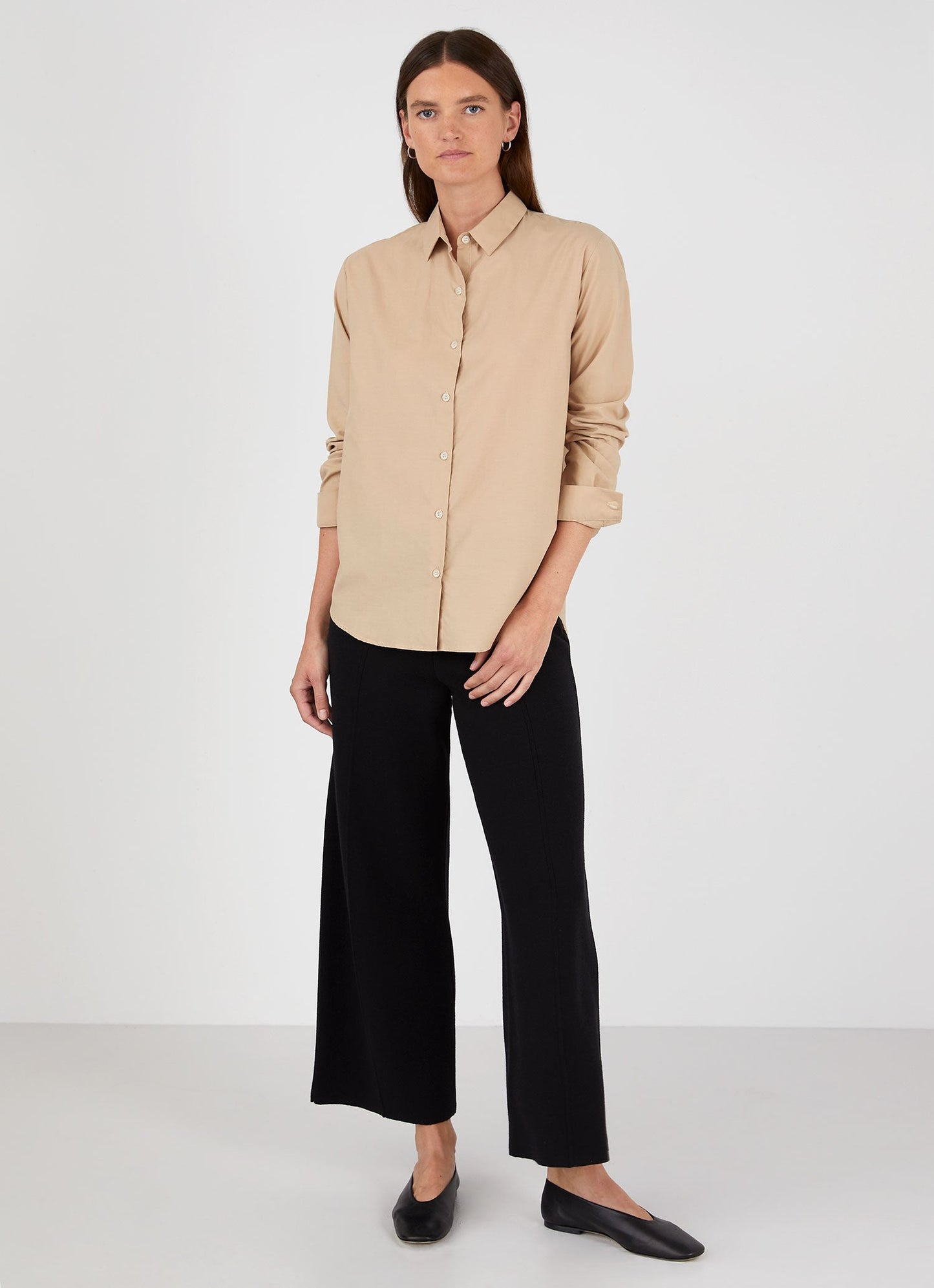 Womens Cotton Shirt In Stone