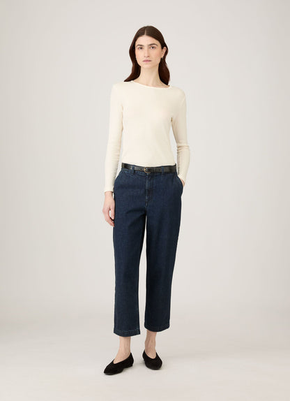Womens Denim Tapered Trouser Denim Rinse Wash