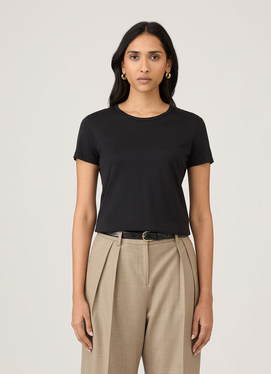 Womens Cotton T Shirt In Black Wtsh0032